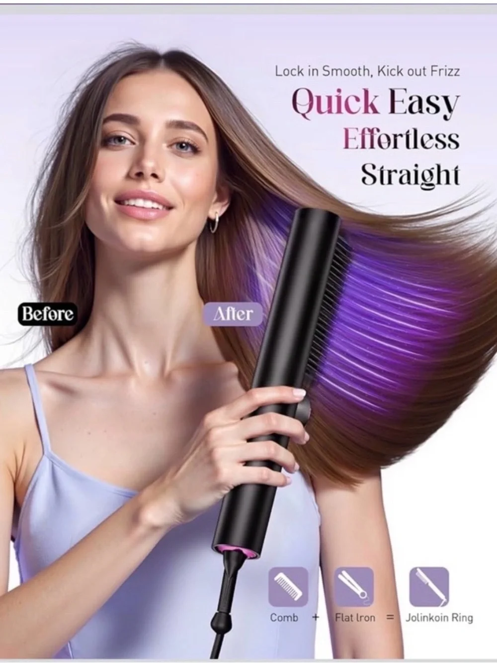 JolinKoin Hair Straightener Brush with LED Display Brand